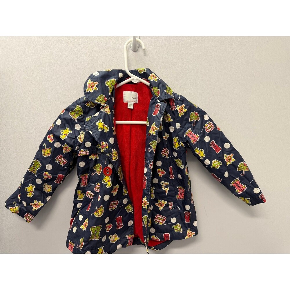Girls next fleece lined London theme raincoat